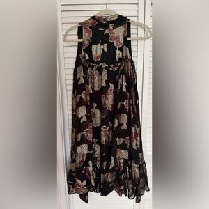 Maeve by Anthropologie Floral Metallic Dress